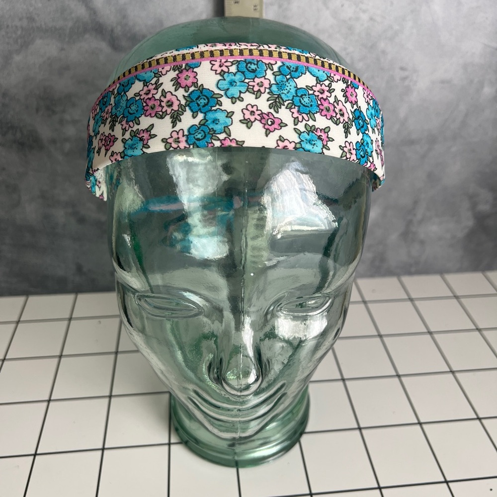 (2) Floral Pink & Geometric Headband With Scarf NWT